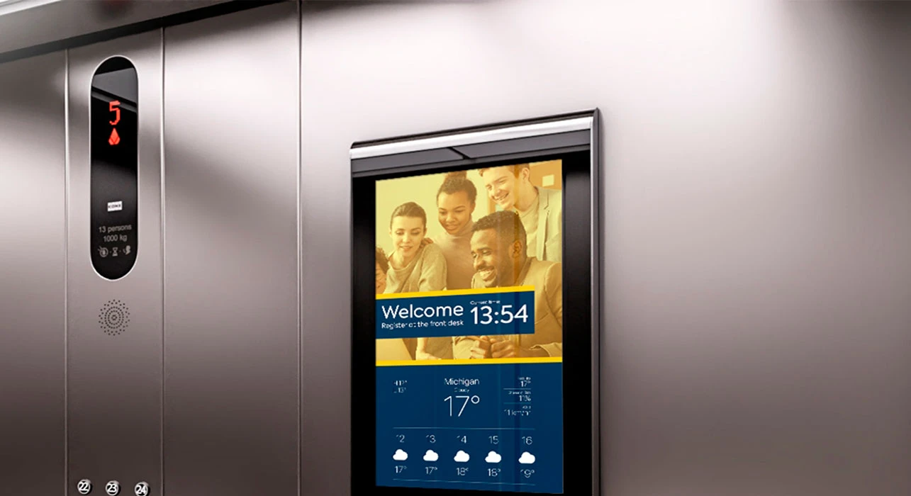 Коммерческие ТВ-дисплеи для рекламы в лифтах: как выбрать в 2026 году | TochkaTV